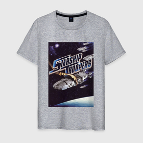 Мужская футболка хлопок с принтом Starship Troopers Terran Command , 100% хлопок | прямой крой, круглый вырез горловины, длина до линии бедер, слегка спущенное плечо. | starship troopers | terran command | звездный десант