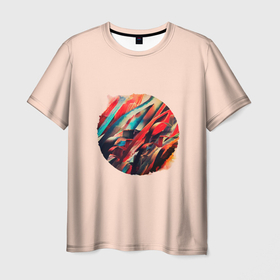 Мужская футболка 3D с принтом Абстрактный кружок в Новосибирске, 100% полиэфир | прямой крой, круглый вырез горловины, длина до линии бедер | абстракция | геометрия | круг | кружок | многоцветная | разноцветная | разноцветное