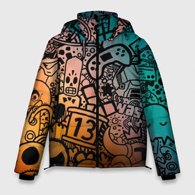 Мужская зимняя куртка 3D с принтом Life is gaming в Белгороде, верх — 100% полиэстер; подкладка — 100% полиэстер; утеплитель — 100% полиэстер | длина ниже бедра, свободный силуэт Оверсайз. Есть воротник-стойка, отстегивающийся капюшон и ветрозащитная планка. 

Боковые карманы с листочкой на кнопках и внутренний карман на молнии. | 13 | game | game is life | gaming | gaming is life | life | life is game | life is gaming | pacman | wasted | worms | жизнь это игра | игра | игра это жизнь | игры