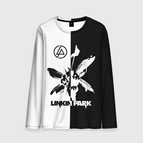 Мужской лонгслив 3D с принтом Linkin Park логотип черно белый в Кировске, 100% полиэстер | длинные рукава, круглый вырез горловины, полуприлегающий силуэт | linkin park | альтернативный рок | линкин парк | лого | логотип | метал | ню метал | поп | поп рок | рок | рок группа | рэп метал | электроник рок