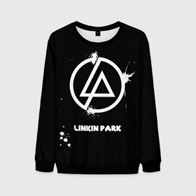 Мужской свитшот 3D с принтом Linkin Park логотип краской в Белгороде, 100% полиэстер с мягким внутренним слоем | круглый вырез горловины, мягкая резинка на манжетах и поясе, свободная посадка по фигуре | linkin park | альтернативный рок | линкин парк | лого | логотип | метал | ню метал | поп | поп рок | рок | рок группа | рэп метал | электроник рок