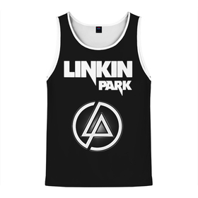 Мужская майка 3D с принтом Linkin Park логотип и надпись в Белгороде, 100% полиэстер | круглая горловина, приталенный силуэт, длина до линии бедра. Пройма и горловина окантованы тонкой бейкой | linkin park | альтернативный рок | линкин парк | лого | логотип | метал | ню метал | поп | поп рок | рок | рок группа | рэп метал | электроник рок