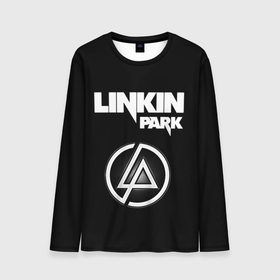 Мужской лонгслив 3D с принтом Linkin Park логотип и надпись в Кировске, 100% полиэстер | длинные рукава, круглый вырез горловины, полуприлегающий силуэт | linkin park | альтернативный рок | линкин парк | лого | логотип | метал | ню метал | поп | поп рок | рок | рок группа | рэп метал | электроник рок