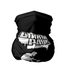 Бандана-труба 3D с принтом Linkin Park белой краской в Санкт-Петербурге, 100% полиэстер, ткань с особыми свойствами — Activecool | плотность 150‒180 г/м2; хорошо тянется, но сохраняет форму | Тематика изображения на принте: linkin park | альтернативный рок | линкин парк | лого | логотип | метал | ню метал | поп | поп рок | рок | рок группа | рэп метал | электроник рок