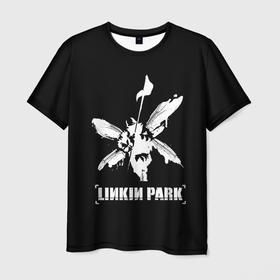 Мужская футболка 3D с принтом Linkin Park белый в Тюмени, 100% полиэфир | прямой крой, круглый вырез горловины, длина до линии бедер | linkin park | альтернативный рок | линкин парк | метал | ню метал | поп | поп рок | рок | рок группа | рэп метал | электроник рок