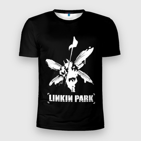 Мужская футболка 3D Slim с принтом Linkin Park белый в Белгороде, 100% полиэстер с улучшенными характеристиками | приталенный силуэт, круглая горловина, широкие плечи, сужается к линии бедра | linkin park | альтернативный рок | линкин парк | метал | ню метал | поп | поп рок | рок | рок группа | рэп метал | электроник рок