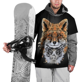Накидка на куртку 3D с принтом Красивая лисица в Санкт-Петербурге, 100% полиэстер |  | голова лисы | живопись | животное | лис | лиса | лисица | хищник