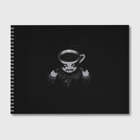 Альбом для рисования с принтом Black Metal Coffee , 100% бумага
 | матовая бумага, плотность 200 мг. | black | coffee | cup | heavy | makeup | metal | грим | кожанка | косуха | кофе | металл | металлический | тяжелый | чашка | черный