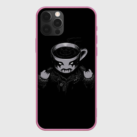 Чехол для iPhone 12 Pro Max с принтом Black Metal Coffee в Новосибирске, Силикон |  | black | coffee | cup | heavy | makeup | metal | грим | кожанка | косуха | кофе | металл | металлический | тяжелый | чашка | черный