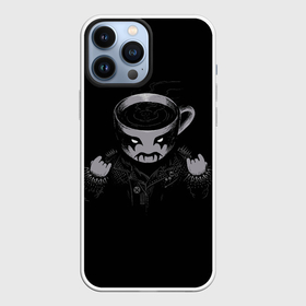 Чехол для iPhone 13 Pro Max с принтом Black Metal Coffee в Белгороде,  |  | black | coffee | cup | heavy | makeup | metal | грим | кожанка | косуха | кофе | металл | металлический | тяжелый | чашка | черный