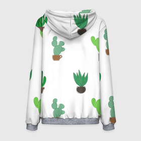 Мужская толстовка 3D с принтом Кактусы в горшках, паттерн в Новосибирске, 100% полиэстер | двухслойный капюшон со шнурком для регулировки, мягкие манжеты на рукавах и по низу толстовки, спереди карман-кенгуру с мягким внутренним слоем. | cacti | cactus | green | plant | potted | succulent | горшок | зеленый | кактусы | колючий | колючки | мексика | минимализм | минималистичный | растение | суккуленты | цветок