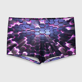 Мужские купальные плавки 3D с принтом сквозь плиты в Тюмени, Полиэстер 85%, Спандекс 15% |  | Тематика изображения на принте: 3d | вспышка | плиты | разлом | розовый свет