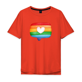 Мужская футболка хлопок Oversize с принтом Радужное сообщение с сердечком в Санкт-Петербурге, 100% хлопок | свободный крой, круглый ворот, “спинка” длиннее передней части | радуга | радужное | сердечко | сердце | смс | сообщение