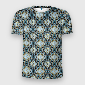 Мужская футболка 3D Slim с принтом Калейдоскоп   Geometry в Екатеринбурге, 100% полиэстер с улучшенными характеристиками | приталенный силуэт, круглая горловина, широкие плечи, сужается к линии бедра | абстракция | бутоны | геометрия | паттерн | узор | узоры | цветы