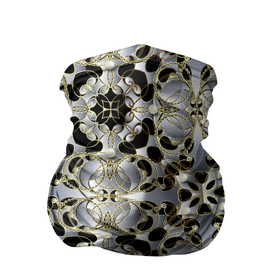 Бандана-труба 3D с принтом Black  silver geometry в Петрозаводске, 100% полиэстер, ткань с особыми свойствами — Activecool | плотность 150‒180 г/м2; хорошо тянется, но сохраняет форму | абстракция | бутоны | геометрия | паттерн | узор | узоры | цветы