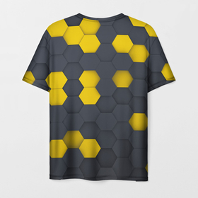 Мужская футболка 3D с принтом Разноцветные Соты Пчёл в Санкт-Петербурге, 100% полиэфир | прямой крой, круглый вырез горловины, длина до линии бедер | bees | geometry | hexagon | honeycombs | геометрия | пчёлы | соты | шестиугольник