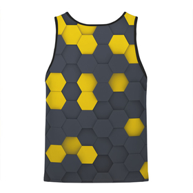 Мужская майка 3D с принтом Разноцветные Соты Пчёл в Санкт-Петербурге, 100% полиэстер | круглая горловина, приталенный силуэт, длина до линии бедра. Пройма и горловина окантованы тонкой бейкой | bees | geometry | hexagon | honeycombs | геометрия | пчёлы | соты | шестиугольник