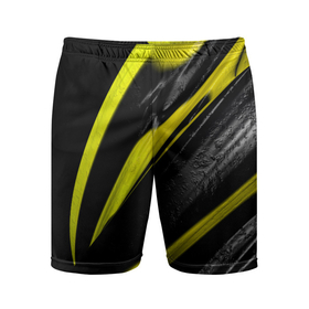 Мужские шорты спортивные с принтом Жёлтая и Чёрная Масляная Краска ,  |  | black | oil | paint | yellow | жёлтый | краска | масло | чёрный