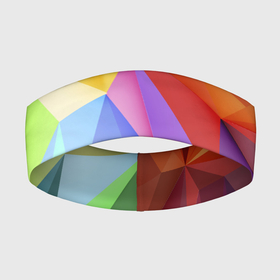 Повязка на голову 3D с принтом Зд радуга в Белгороде,  |  | 3д | polygonal | геометрия | полигональ | радуга | яркое