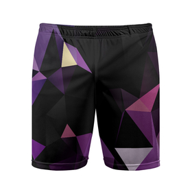 Мужские шорты спортивные с принтом Полигональная магия ,  |  | Тематика изображения на принте: 3д | polygonal | геометрия | полигональ | полигональный | треугольники