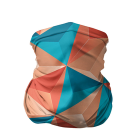 Бандана-труба 3D с принтом Розово бирюзовая полигональ , 100% полиэстер, ткань с особыми свойствами — Activecool | плотность 150‒180 г/м2; хорошо тянется, но сохраняет форму | 3д | polygonal | выпуклое | геометрия | объем | полигональ | треугольник