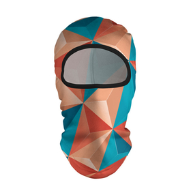 Балаклава 3D с принтом Розово бирюзовая полигональ в Санкт-Петербурге, 100% полиэстер, ткань с особыми свойствами — Activecool | плотность 150–180 г/м2; хорошо тянется, но при этом сохраняет форму. Закрывает шею, вокруг отверстия для глаз кайма. Единый размер | 3д | polygonal | выпуклое | геометрия | объем | полигональ | треугольник