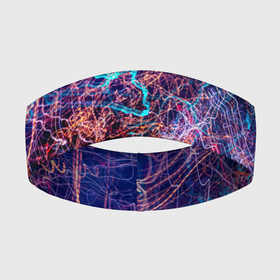 Повязка на голову 3D с принтом Неоновые сети  Синий в Санкт-Петербурге,  |  | abstraction | art | artwork | colorful | colors | lines | neon | surrealism | web | абстракция | арт | искусство | линии | неон | разноцветный | сеть | сюрреализм | цвета