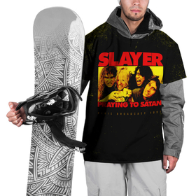 Накидка на куртку 3D с принтом Praying To Satan   Slayer в Белгороде, 100% полиэстер |  | slayer | группа | гэри холт | керри кинг | метал | музыка | пентаграмма | песни | пол бостаф | рок | слаер | слайер | слеар | слеер | слейр | слеяр | том арайа | трэш | тяжелый | хеви