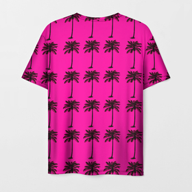 Мужская футболка 3D с принтом TEXTURE OF PALM TREES IN COLOR в Екатеринбурге, 100% полиэфир | прямой крой, круглый вырез горловины, длина до линии бедер | Тематика изображения на принте: black | colored | деревья | пальмы | цветной | черный