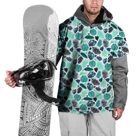 Накидка на куртку 3D с принтом PALM LEAF TEXTURE в Екатеринбурге, 100% полиэстер |  | colored | green | leaves | palm trees | зеленый | листья | пальмы | цветной