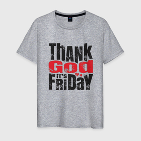 Мужская футболка хлопок с принтом Боже, спасибо за пятницу в Тюмени, 100% хлопок | прямой крой, круглый вырез горловины, длина до линии бедер, слегка спущенное плечо. | вечеринка | надпись | отдых | пати | пятница