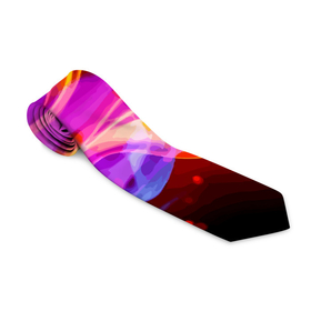 Галстук 3D с принтом Abstract colorful waves в Курске, 100% полиэстер | Длина 148 см; Плотность 150-180 г/м2 | abstraction | color | neon | waves | абстпакция | волны | неон | цвет