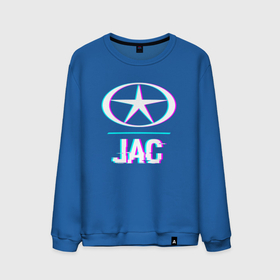 Мужской свитшот хлопок с принтом Значок JAC в стиле Glitch в Курске, 100% хлопок |  | auto | brand | glitch | jac | logo | symbol | авто | бренд | глитч | джак | значок | лого | символ