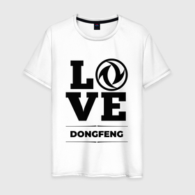 Мужская футболка хлопок с принтом Dongfeng Love Classic в Белгороде, 100% хлопок | прямой крой, круглый вырез горловины, длина до линии бедер, слегка спущенное плечо. | auto | brand | dongfeng | logo | love | symbol | авто | бренд | донг | дунфэн | лого | символ | фенг