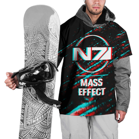 Накидка на куртку 3D с принтом Mass Effect в стиле Glitch (Баги Графики) на темном фоне в Петрозаводске, 100% полиэстер |  | Тематика изображения на принте: effect | glitch | logo | баги | глитч | игра | игры | краска | лого | логотип | масс | символ | эффект