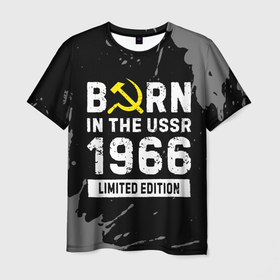 Мужская футболка 3D с принтом Born In The USSR 1966 year Limited Edition в Кировске, 100% полиэфир | прямой крой, круглый вырез горловины, длина до линии бедер | 