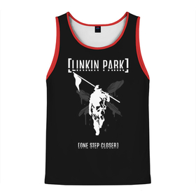 Мужская майка 3D с принтом Linkin Park One step closer в Белгороде, 100% полиэстер | круглая горловина, приталенный силуэт, длина до линии бедра. Пройма и горловина окантованы тонкой бейкой | linkin park | альтернативный рок | линкин парк | лого | логотип | метал | ню метал | поп | поп рок | рок | рок группа | рэп метал | электроник рок