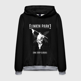 Мужская толстовка 3D с принтом Linkin Park One step closer в Новосибирске, 100% полиэстер | двухслойный капюшон со шнурком для регулировки, мягкие манжеты на рукавах и по низу толстовки, спереди карман-кенгуру с мягким внутренним слоем. | linkin park | альтернативный рок | линкин парк | лого | логотип | метал | ню метал | поп | поп рок | рок | рок группа | рэп метал | электроник рок