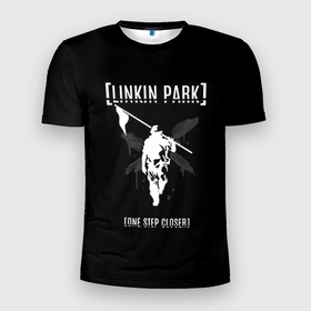 Мужская футболка 3D Slim с принтом Linkin Park One step closer , 100% полиэстер с улучшенными характеристиками | приталенный силуэт, круглая горловина, широкие плечи, сужается к линии бедра | linkin park | альтернативный рок | линкин парк | лого | логотип | метал | ню метал | поп | поп рок | рок | рок группа | рэп метал | электроник рок