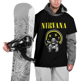 Накидка на куртку 3D с принтом NIRVANA логотип и исполнители в Екатеринбурге, 100% полиэстер |  | Тематика изображения на принте: nirvana | группа | курт кобейн | музыка | нирвана | рок | рок группа