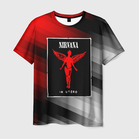 Мужская футболка 3D с принтом NIRVANA in utero   НИРВАНА , 100% полиэфир | прямой крой, круглый вырез горловины, длина до линии бедер | in utero | nirvana | группа | курт кобейн | музыка | нирвана | рок | рок группа