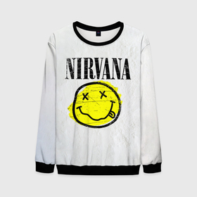 Мужской свитшот 3D с принтом Nirvana логотип гранж в Рязани, 100% полиэстер с мягким внутренним слоем | круглый вырез горловины, мягкая резинка на манжетах и поясе, свободная посадка по фигуре | nirvana | гранж | группа | курт кобейн | логотип | музыка | нирвана | рок | рок группа