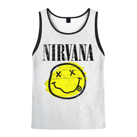 Мужская майка 3D с принтом Nirvana логотип гранж в Петрозаводске, 100% полиэстер | круглая горловина, приталенный силуэт, длина до линии бедра. Пройма и горловина окантованы тонкой бейкой | nirvana | гранж | группа | курт кобейн | логотип | музыка | нирвана | рок | рок группа