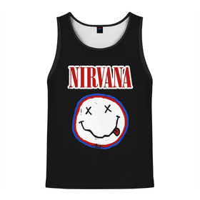 Мужская майка 3D с принтом Nirvana гранж в Курске, 100% полиэстер | круглая горловина, приталенный силуэт, длина до линии бедра. Пройма и горловина окантованы тонкой бейкой | nirvana | гранж | группа | курт кобейн | логотип | музыка | нирвана | рок | рок группа