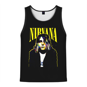 Мужская майка 3D с принтом Рок   группа Nirvana в Петрозаводске, 100% полиэстер | круглая горловина, приталенный силуэт, длина до линии бедра. Пройма и горловина окантованы тонкой бейкой | nirvana | гранж | группа | курт кобейн | логотип | музыка | нирвана | рок | рок группа