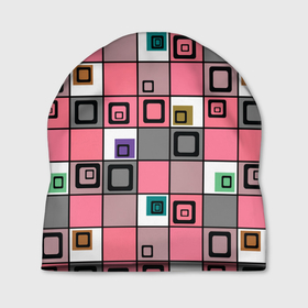 Шапка 3D с принтом Розовый геометрический узор Geometric shapes в Тюмени, 100% полиэстер | универсальный размер, печать по всей поверхности изделия | Тематика изображения на принте: geometric pattern | geometric shapes | pink | геометрические фигуры | геометрический узор | розовый