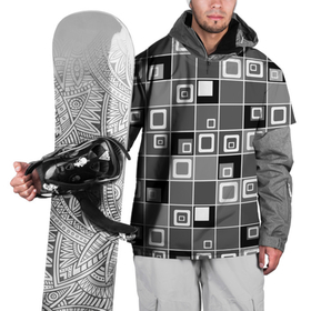 Накидка на куртку 3D с принтом Geometric shapes черно белый в Кировске, 100% полиэстер |  | black and white | geometric pattern | geometric shapes | grey | геометрический | серый | черно белый