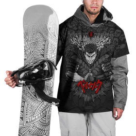 Накидка на куртку 3D с принтом Guts Black Swordsman в Новосибирске, 100% полиэстер |  | berserk | guts | kenpuu denki berserk | skull | берсерк | гатс | черепа