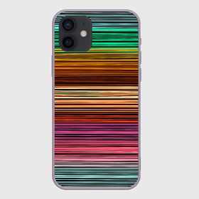 Чехол для iPhone 12 Mini с принтом Multicolored thin stripes Разноцветные полосы в Тюмени, Силикон |  | multicolored | striped pattern | thin stripes | линии | полосатый узор | разноцветные полосы | разноцветный