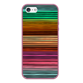 Чехол для iPhone 5/5S матовый с принтом Multicolored thin stripes Разноцветные полосы в Новосибирске, Силикон | Область печати: задняя сторона чехла, без боковых панелей | Тематика изображения на принте: multicolored | striped pattern | thin stripes | линии | полосатый узор | разноцветные полосы | разноцветный